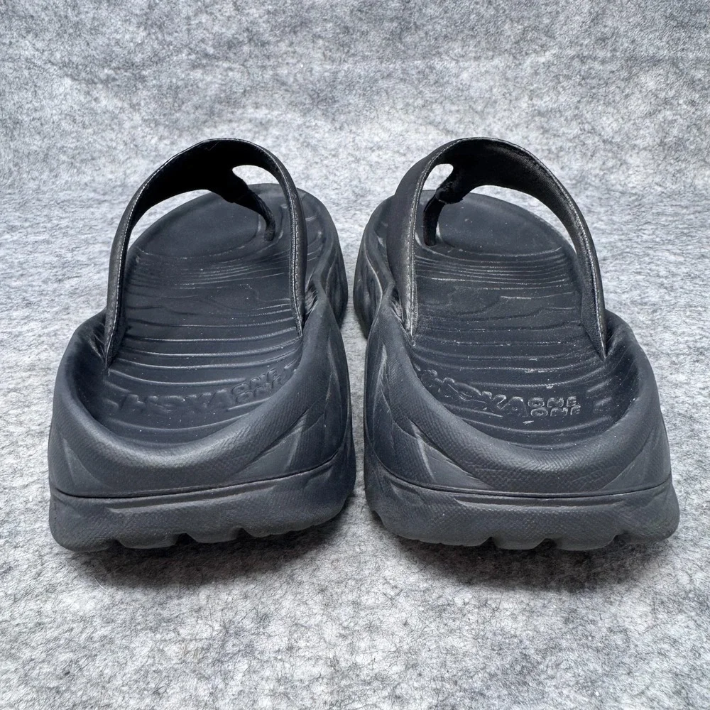 Hoka Ora Recovery Flip Flops Women Size 8 Thongs Slides Black Sandals Comfort
